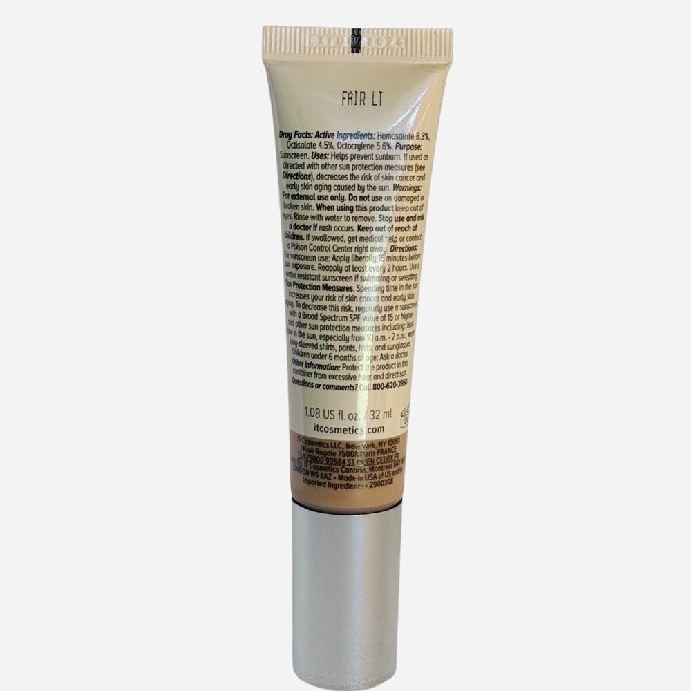 It Cosmetics CC+ Nude Glow Color Correcting Skin Tint SPF40 Fair Light 1.08 oz - Picture 4 of 8